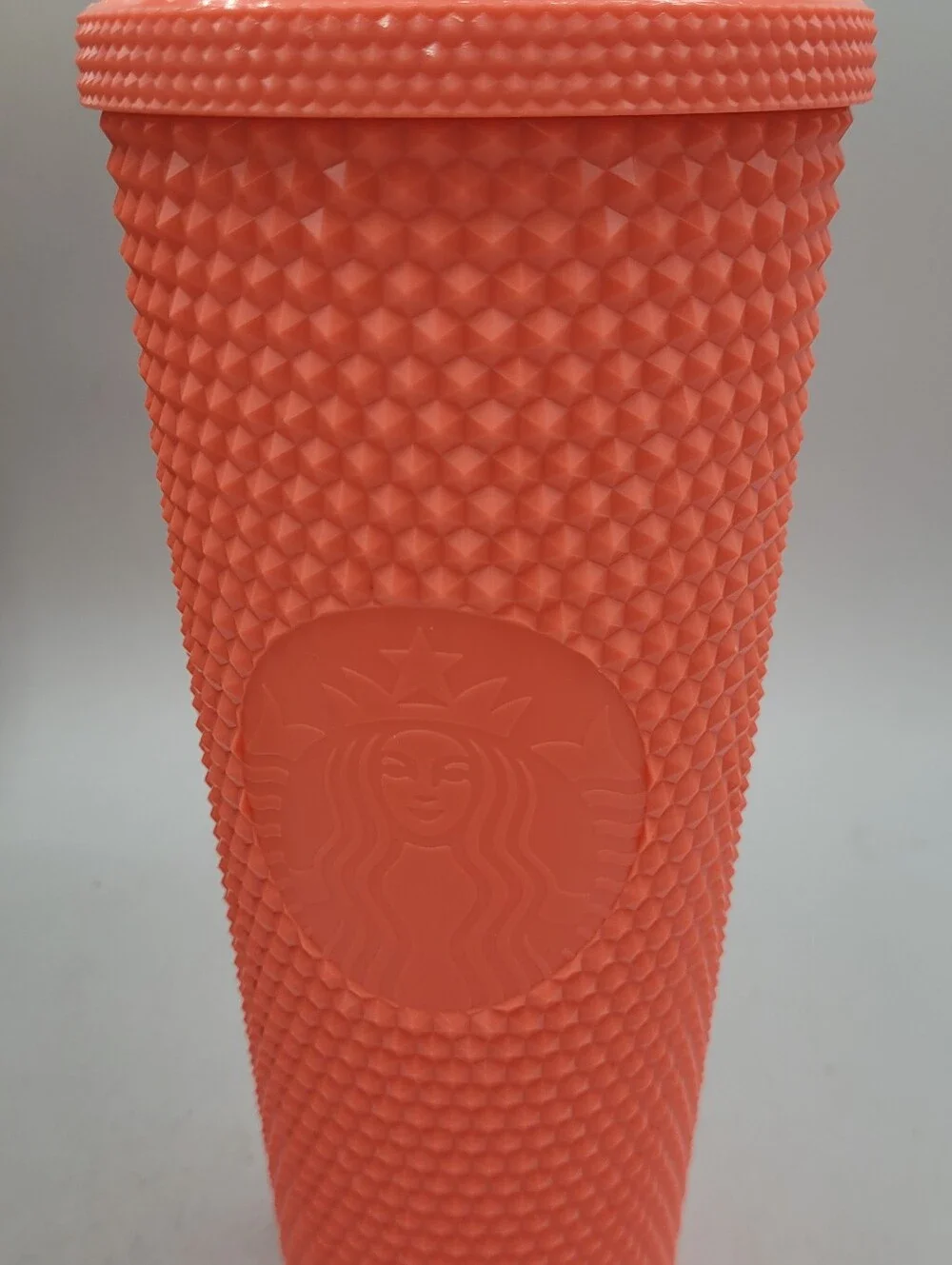 Starbucks Summer 2022 Dragonfruit (Coral/Salmon Pink) studded cold cup 24 Ounce